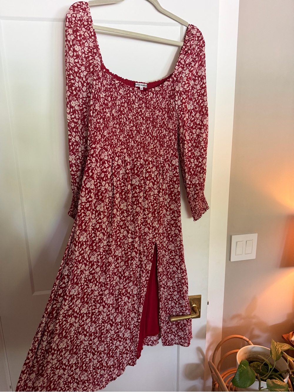 Reformation Red Floral Midi Dress
